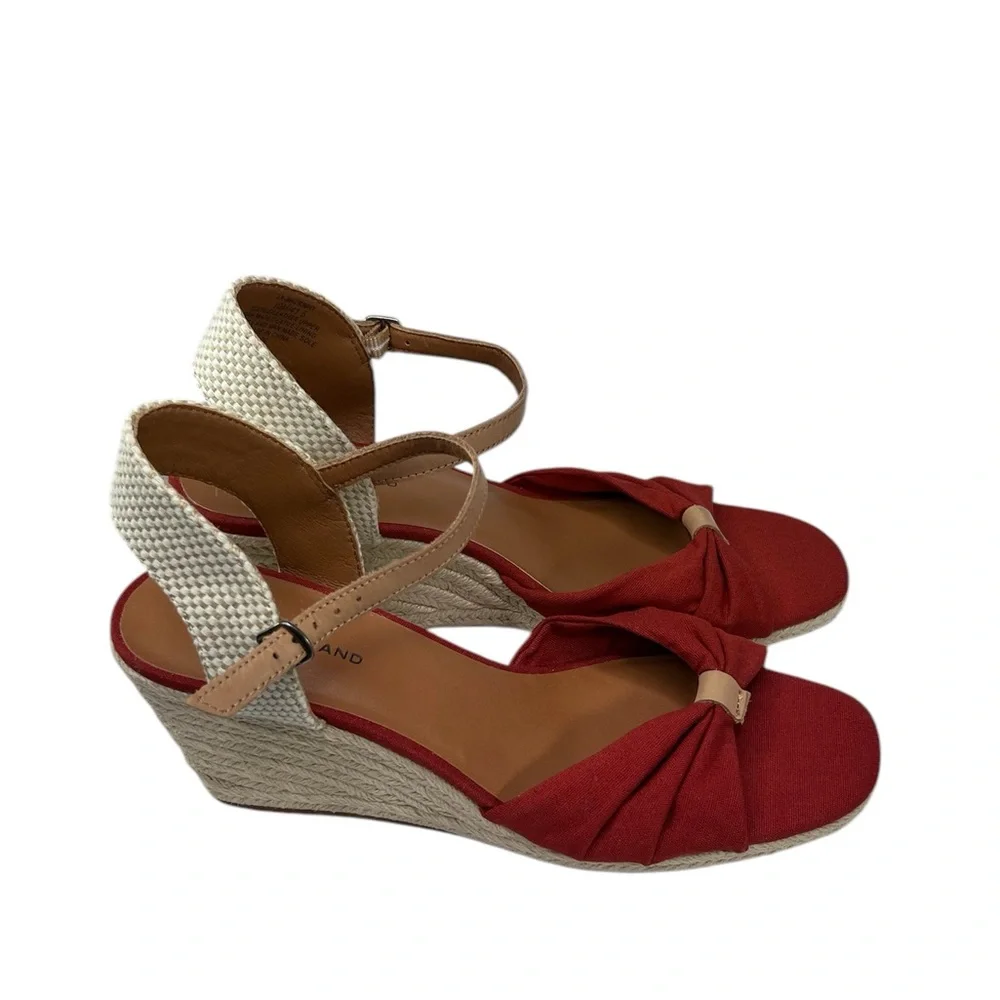 Lucky Brand Macrimay Espadrille Wedge Sandal Red Size 10